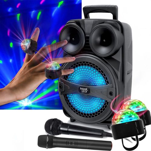 PACK SONO DJ 2200W - CLUB1512 Enceintes + Caisson/SUB 38cm + Pieds -  USB/BLUETOOTH, Jeux de Lumières DERBY LED, Câblages, DJ