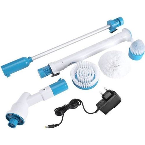 Brosse de nettoyage électrique, brosse de nettoyage rechargeable USB,  épurateur de spin sans fil avec poteau télescopique et 7 têtes de brosse  interchangeables, laveur de spin