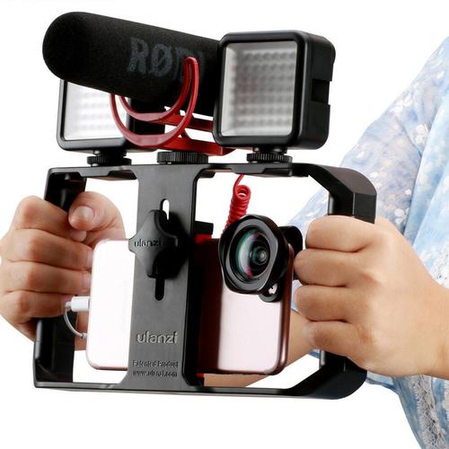 Support De Main Pour Smartphone Vlog Cage, Stabilisateur Vidéo Pour  Téléphone, Support De Trépied Avec Poignée Pour Enregistrement Vidéo,  Vidéaste, Ci