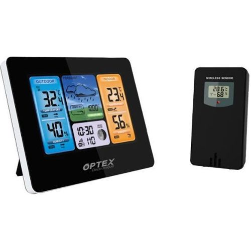 OPTEX - Station météo professionnelle wifi / radio contrôlée - couleur avec  capteur 5 en 1 et sonde sans fil extérieure