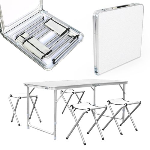 Table de Lit Pliable,Table pour Ordinateur Portable,Table Pliante Camping  en Plein Air blanc