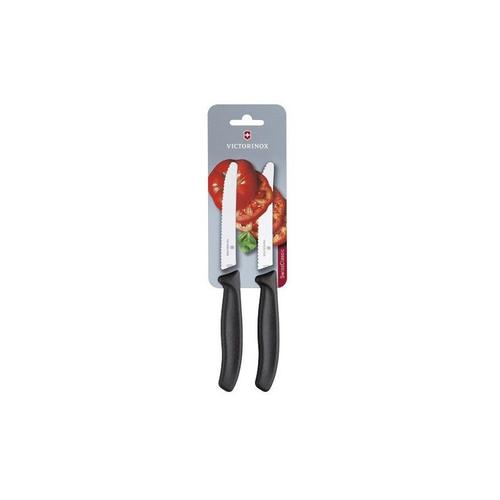 Couteau office lame crantée 10 cm manche noir - Victorinox 5.0733