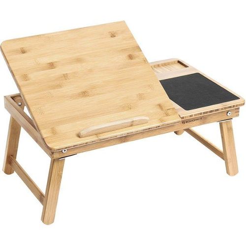 Relaxdays table D appoint pliable Bambou Plateau amovible HxLxP 72 x 60  40