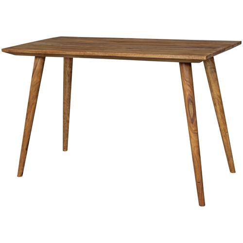 Table à manger 140x90 en bois de Sheesham teinté brun mat pieds en