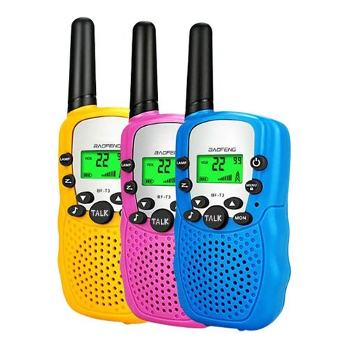 Talkies-walkies enfants + 2 lanières + lumière LED 3 km PMR 446