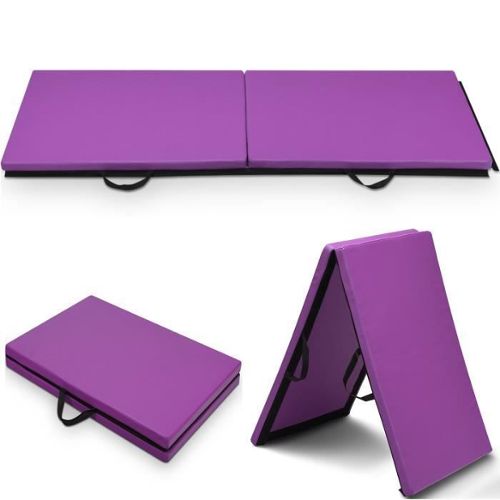 Tapis de Gymnastique Pliable - 240 x 117 x 5 cm - Tapis d'Exercice Épais -  2 Poignées et 4 Velcro - Fitness Yoga Sport - Costway