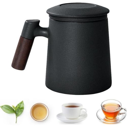 Infuseur thé, infuseur à thé Inox avec couvercle et cuillère à thé, poignée  pliable : : Cuisine et Maison