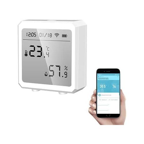 Thermomètre/hygromètre WiFi Smart Life avec date et heure