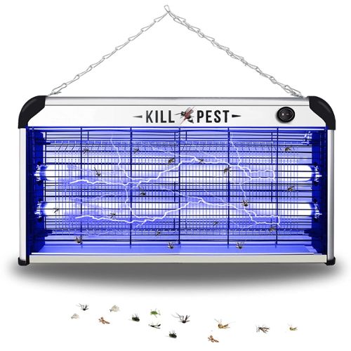 Outsunny Lampe UV Anti-Insectes Anti Moustique Tue Mouche Electrique  Destructeur d'Insectes 30 W Gris