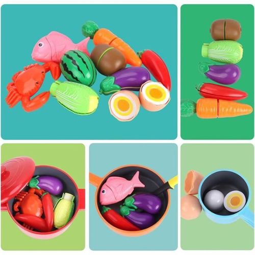 Jouer à Accessoires de cuisine Toy Sets Art de la table de Noël Panier d'eau Coupes cuillères Plaques de cuisson pour enfants filles 21pcs 