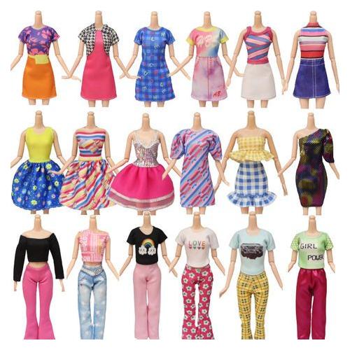 Pack de vêtements pour poupées barbie, 35 pièces/ensemble, chaussures,  sandales, bottes, collier, vêtements de poupées aléatoires