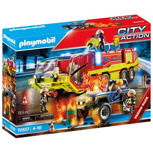 PLAYMOBIL 71193 - Caserne des pompiers transportable pas cher