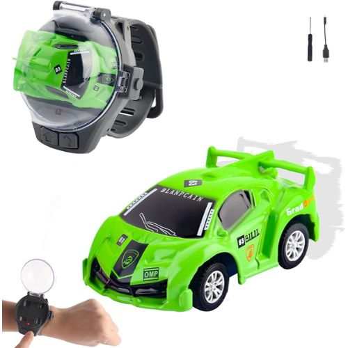 Acheter Montre de voiture télécommandée pour enfants, avec couvercle  transparent anti-poussière, feu arrière LED, rechargeable par USB, 2,4 GHz,  en alliage RC, mini montre-bracelet de véhicule pour tout-petits, jouet