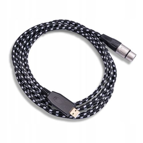 Câble adaptateur XLR femelle vers USB 2.0 à 3 broches pour microphone - 2,8  m
