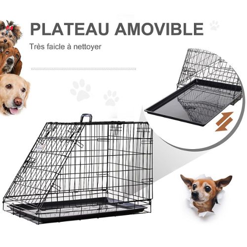 Cage de transport pour chien PawHut - Promos Soldes Hiver 2024