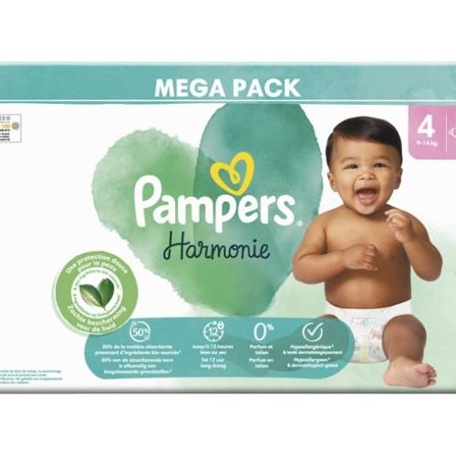 COUCHES PAMPERS HARMONIE TAILLE 4 -9-14KGS 72 PIECES