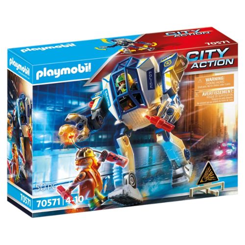 PLAYMOBIL 9467 - City Action - Pompier avec robot d'intervention pas cher 