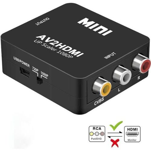 VSHOP® Adaptateur Wii vers HDMI Audio Vidéo Convertisseur HD Sortie avec  Sortie Jack Audio 3,5mm - Cdiscount Informatique
