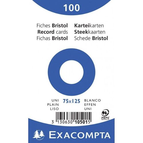 Fiches bristol blanches 21X29.7cm uni EXACOMPTA : le paquet de 50 à Prix  Carrefour