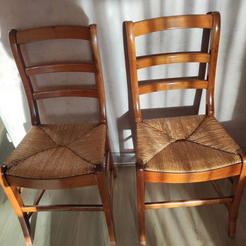 Pegane - Lot de 6 chaises de salle à manger en tissu coloris
