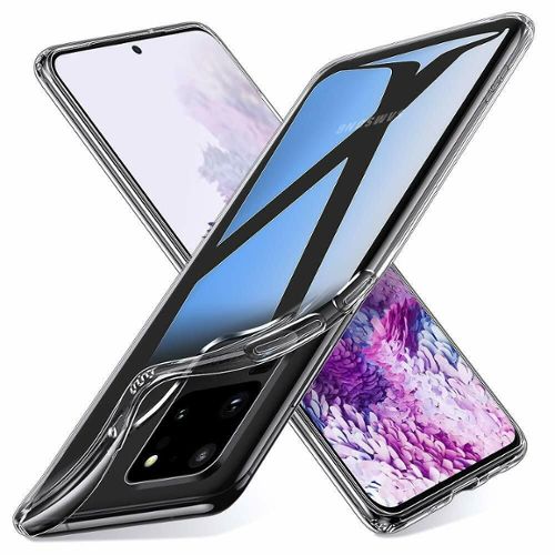 Coque Double Samsung Galaxy S20 Ultra Silicone Transparente Avant et A