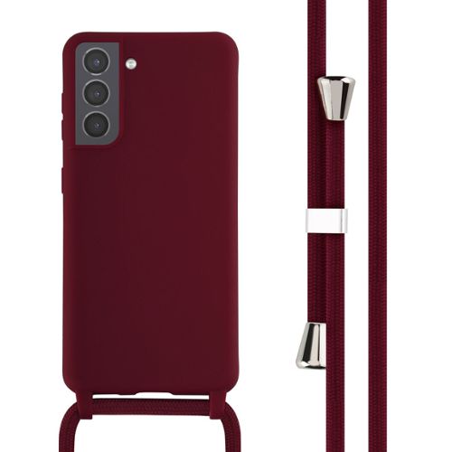 Coque avec cordon AVIZAR Samsung S21 Plus Porte-cartes Rouge