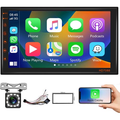 [1+32G] Carplay Android Poste Radio Voiture 2 Din avec GPS 7 Pouce ...