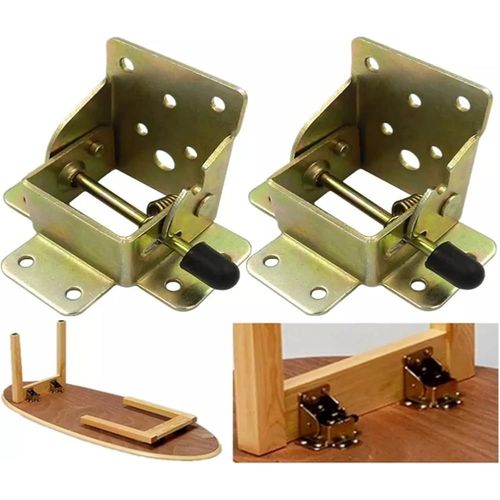 (1 Paire) Extensions De Pieds De Table Pliantes Autobloquantes  90 Degrs, Support De Cadre De Charnire De Lit De Table Cach Tlescopique Pliable