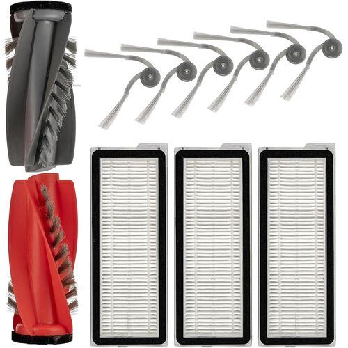 (10 Pices) Qrevo Curv Accessoires Pour Aspirateur Robot Roborock Qrevo Curv, Qrevo Edge, Q Revo Curv, Q Revo Edge Pices, 1 Brosse Principale, 3 Filtres Hepa, 6 Brosses Latrales[SSE7111918]