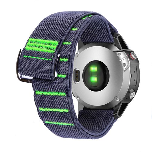 (18mm S) Nylon Band Compatible With Garmin Instinct Forerunner Venu Fenix Approach Hook & Loop Elastic Band