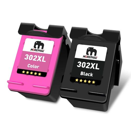 (2 Pcs ) Morepage 302xl Cartouche D'encre Reconditionne Pour Hp302 Hp 302 Pour Hp Deskjet 2130 2135 1110 3630 3632 Officejet 3830 4520 Imprimante