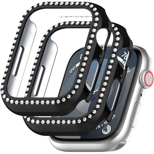 [2 Pices] Noir Avec Film De Protection D'cran En Verre Tremp Pour Watch Series 8/Series 9 (41 Mm), tui Pc De Duret 9h, Pare-Chocs, tui De Protection Complet Mince[H1150]