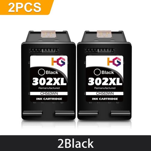 (2black 302xl ) Crtbotw 302xl Cartouche D'encre De Remplacement Pour Hp 302xl 302 Deskjet 1110 2130 1112 3630 Officejet 3830 3831 3833 Compatible Imprimante