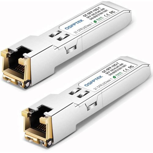 (2Pack10Gbase-T Rj45 Sfp+ 30M Cuivre Module 1.25/2.5/5/10G Sfp+ Rj45 Mini-Gbic Sfp+ Vers Rj45 Pour Cisco Sfp-10G-T-S,Ubiquiti Uf-Rj45-10G,Netgear,Mikrotik,Jusqu' 30M(Soutien Multi-Taux)