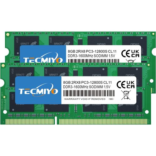 (2x8Go) 16Go DDR3 1600MHz PC3-12800s Mmoire RAM 16GB DDR3 KIT 1.5V Non-ECC Unbuffered PC3-12800s DDR3 1600MHZ SODIMM CL11 Mmoire RAM pour Ordinateur Portable