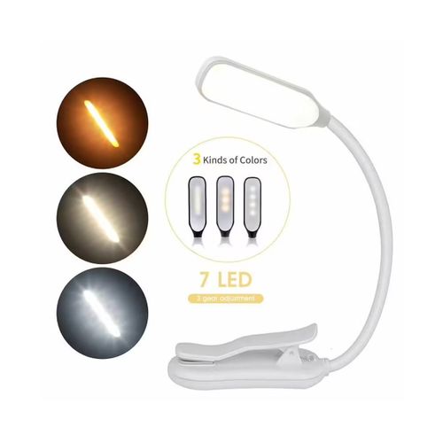 " Lampe De Lecture Led Rechargeable Avec 3 Rglages De Luminosit, Col Flexible Et Clip Facile Pour Lire Et tudier -Ouragan X "