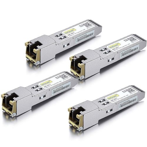 [4 Pack] 1G Sfp Rj45 Mini-Gbic Module,1000Base-T Sfp Copper Transceiver Compatible Pour Cisco Glc-T/Sfp-Ge-T,Meraki Ma-Sfp-1Gb-Tx,Ubiquiti Uf-Rj45-1G,D-Link,Zyxel,Netgear,Tp-Link,Supermicro Ect