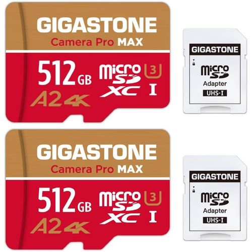 [5 Ans Rcupration De Donnes Gratuite] Carte Mmoire 512go Lot De 2 Cartes, Camera Pro Max, Vitesse 160/100 Mo/S. Pour Gopro, Dji, Drone, 4k Video A2 V30 U3 Microsdxc Avec Adapta[Gop6253489]