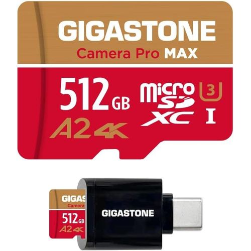 [5 Ans Rcupration De Donnes Gratuite] Carte Mmoire Microsdxc 512 Go Avec Usb 3.2 Type C Lecteur De Carte, Camera Pro , Vitesse Jusqu' 160/100 Mo/S, Pour Gopro, Dji, Drone, 4k A2 V30