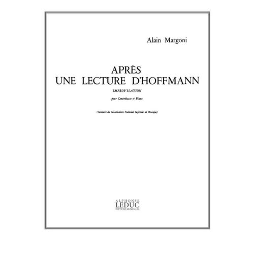 Alain Margoni : Apres Une Lecture D'hoffmann Contrebasse - A Strings - Recueil Double Bass And Piano 9790046238604 Al23860