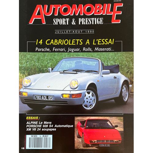 'AUTOMOBILE Sport & Prestige' Août 1990 État impeccable ! Cette