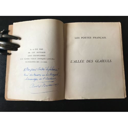 [Bel Envoi Autographe  Andr Lefebvre] Andr Fontainas - L Alle Des Glaeuls - Cinq Odes Et Un Sonnet Ddis  Paul Valry (Librairie De France - 1921)