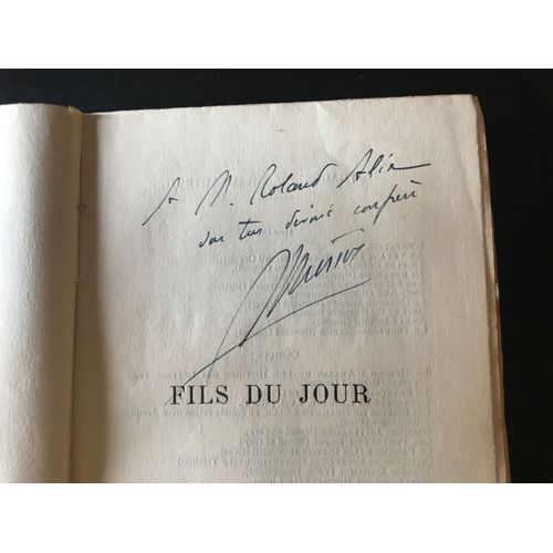 [Bel Envoi Autographe Sign  L Auteur Roland Alix] Andr Thrive - Fils Du Jour (Roman) - dition Originale Du Service De Presse (Grasset - Juin 1936)