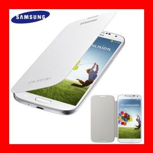 Blanc Coque Etui Etui A Rabat Cache Batterie Pour Samsung Galaxy S4 I9500 I9505