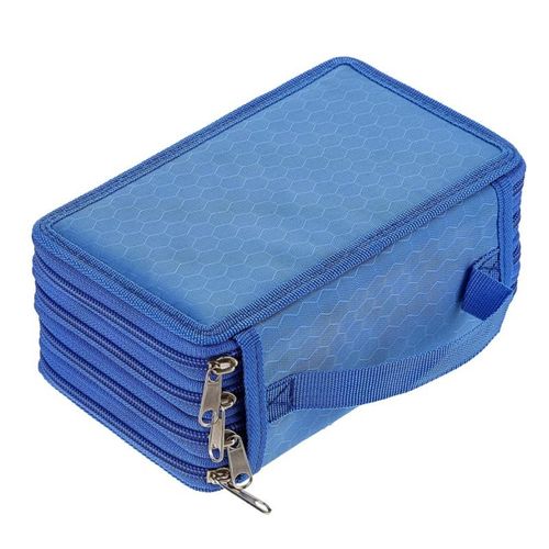 (Bleu) Grande Trousse  Crayons 72 Emplacements Pour tudiants, Travail, Bureau, Rangement De Stylos, Fournitures Scolaires