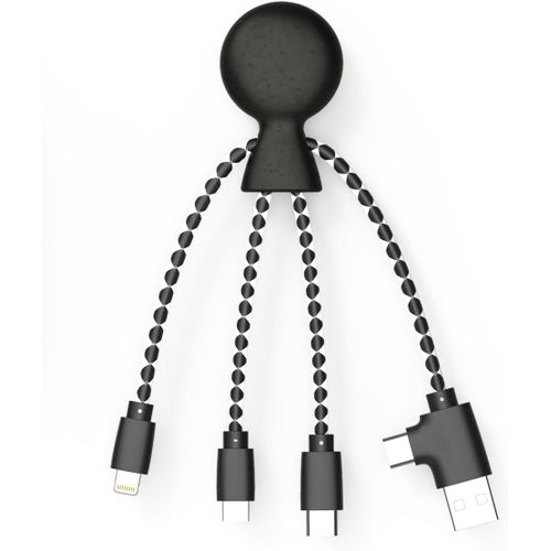 - Cble Multi Usb 4 En 1 En Forme De Pieuvre - Chargeur Universel En Plastique Recycl - Pr Usb, Usb-C, Lightning, Micro Usb - Compatible Avec Tous Les Smartphone - Mr Bio Noir