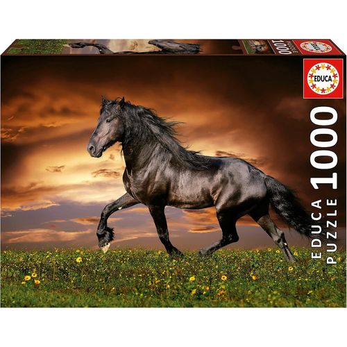 - Cheval Au Trot | Puzzle De 1000 Pices. Mesure : 68 X 48 Cm. Comprend Fix Puzzle Tail Pour L'accrocher Une Fois L'assemblage Termin.  Partir De 14 Ans (19555)