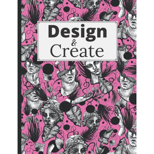 Composition Notebook Create And Design (Pink Edition) - Dual Blank And Lined Paged Book For Your Creations, Storytelling Or Designing Ideas, Sketch And Make Notes On Each Page. 200 Pages At 8.5 X 11 I    Format Broch 