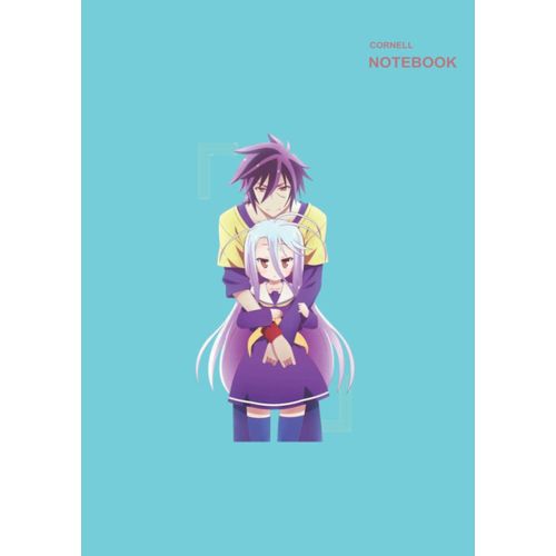 Cornell Notebook: Notes Cornell, Shiro & Sora No Game No Life Zero Blue Notebook Cover, (8.27 X 11.69 Inches) A4, 110 White Pager.    Format Broch 