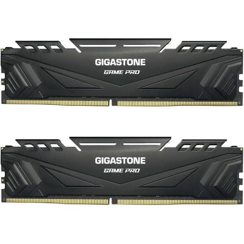 [DDR4 RAM] GIGASTONE Game Pro 16Go Kit(2x8Go) DDR4 3200MHz PC4-25600 CL 16-18-18-40 Intel XMP 2.0 AMD Ryzen 1.35V UDIMM 288pin UnbuffeRouge Non ECC Mmoire Haute Performance pour PC Bureau-Noir